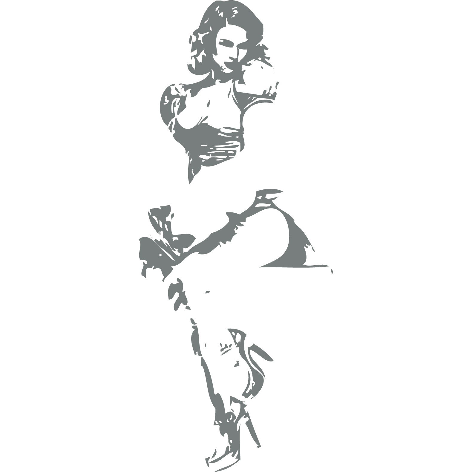 Domnisoara atragatoare - Sticker Decorativ - Gri Metal - 75 x 182 cm