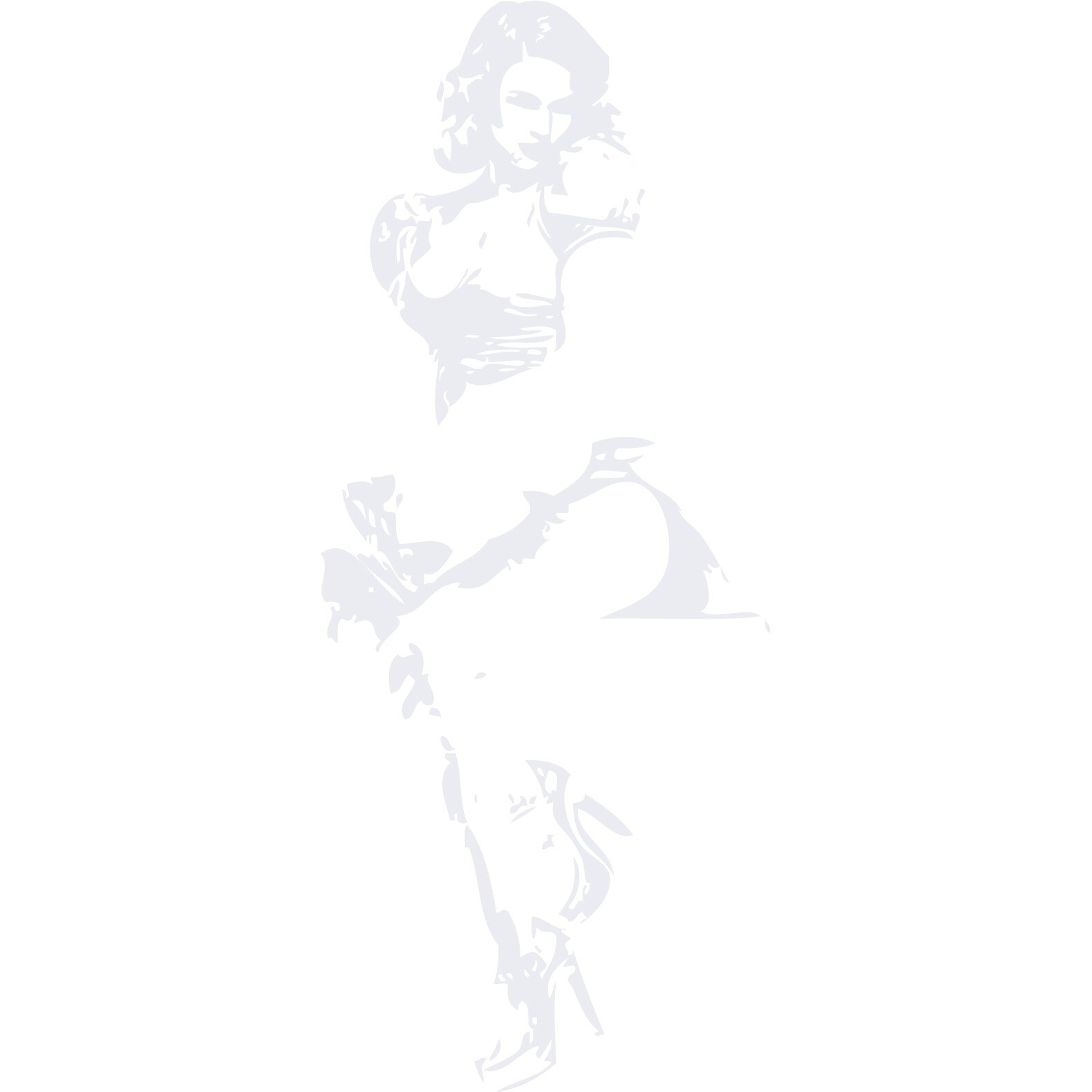 Domnisoara atragatoare - Sticker Decorativ - Alb polar - 56 x 137 cm