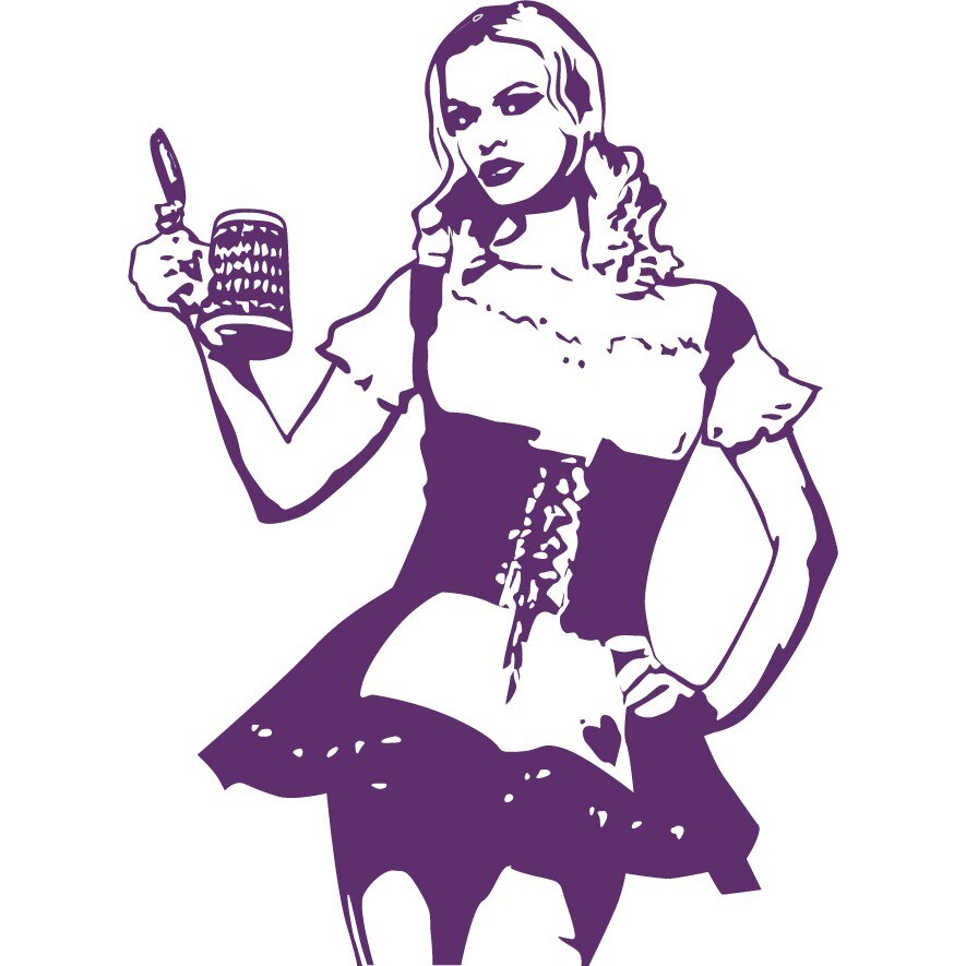 Femeia bavareza - Sticker Decorativ - Indigo - 110 x 150 cm