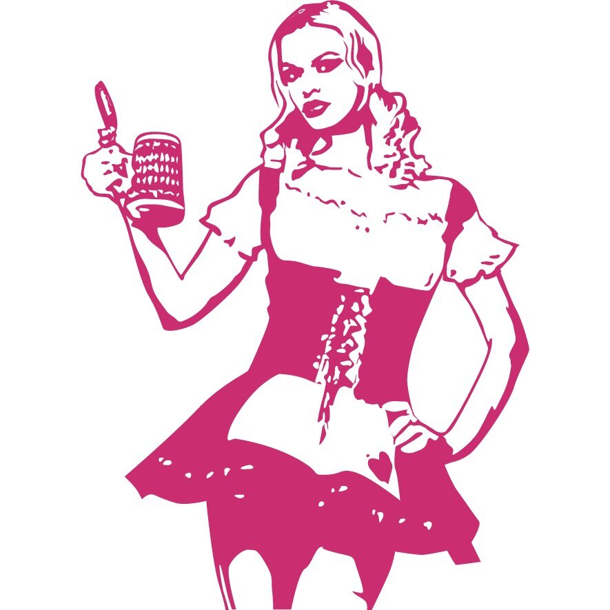 Femeia bavareza - Sticker Decorativ - Magenta - 83 x 113 cm