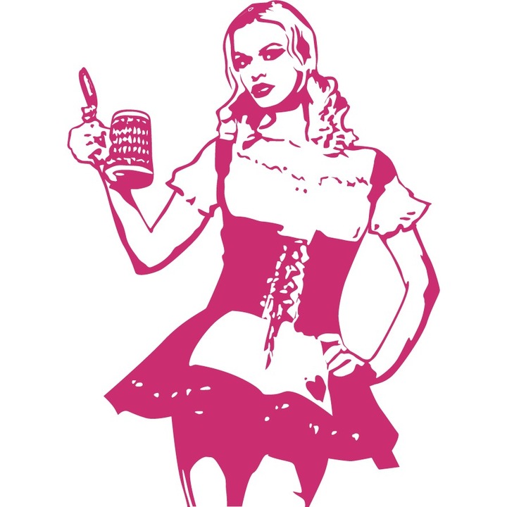 Femeia bavareza - Sticker Decorativ - Magenta - 83 x 113 cm