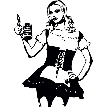 Femeia bavareza - Sticker Decorativ - Negru - 83 x 113 cm Femeia bavareza - Sticker Decorativ - Negru - 83 x 113 cm