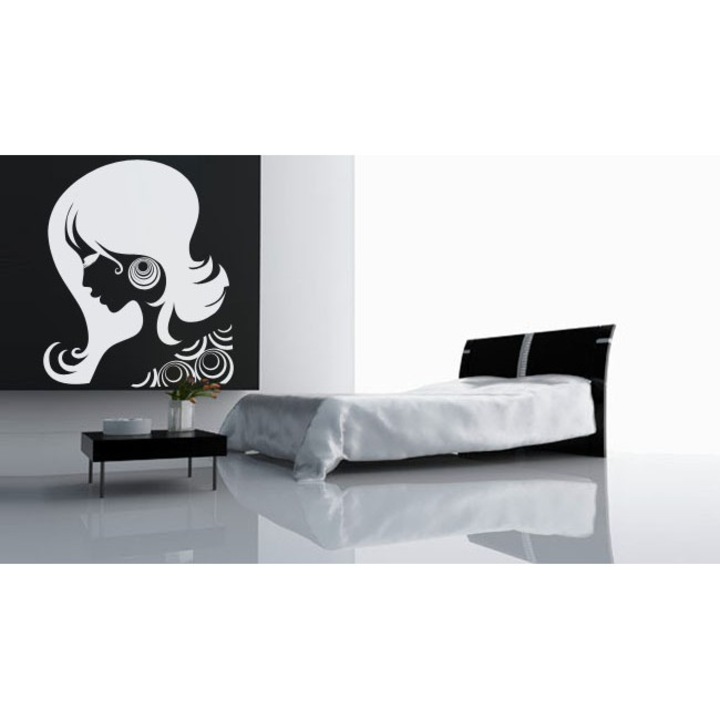 Femeia abstracta - Sticker Decorativ - Negru - 110 x 132 cm
