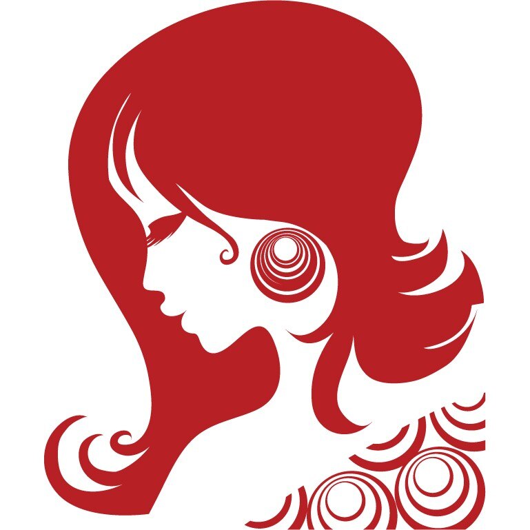 Femeia abstracta - Sticker Decorativ - Rosu Cardinal - 83 x 99 cm