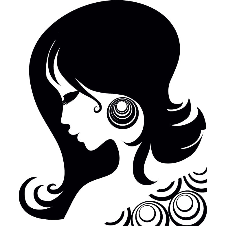 Femeia abstracta - Sticker Decorativ - Negru - 110 x 132 cm