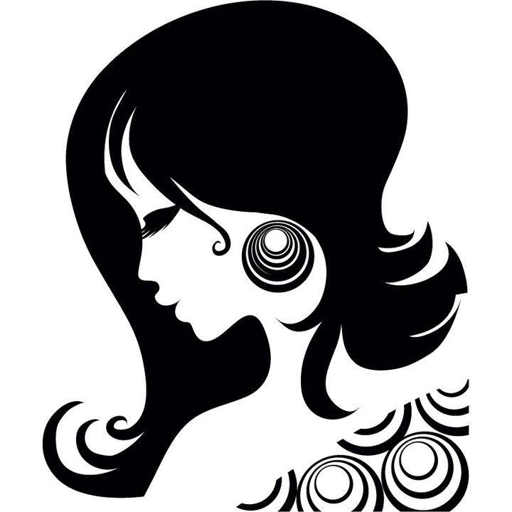 Femeia abstracta - Sticker Decorativ - Negru - 110 x 132 cm