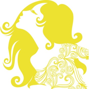 Femeia retro - Sticker Decorativ - Lemon - 110 x 110 cm Femeia retro - Sticker Decorativ - Lemon - 110 x 110 cm