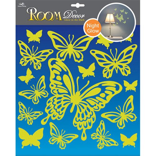 Sticker fosforescent cu fluturi, 31 x 32 cm