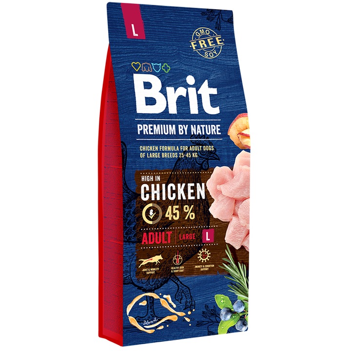 Hrana uscata pentru caini Brit Premium, Adult L, 15 Kg