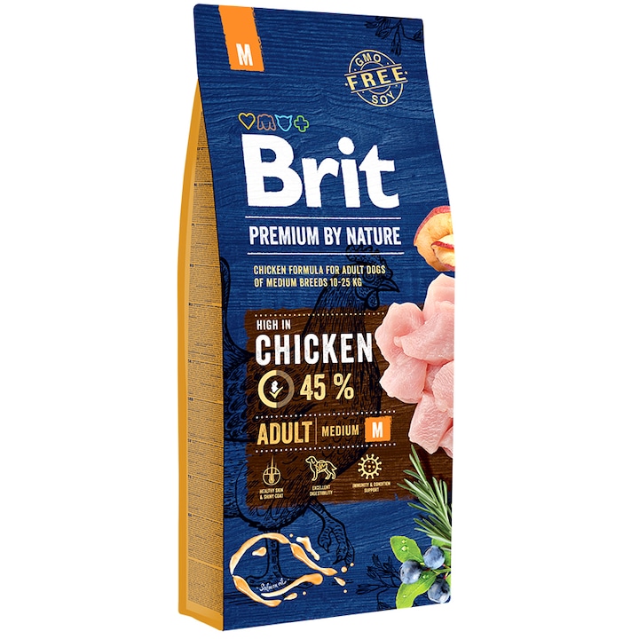 Brit Premium by Nature Adult M száraz kutyaeledel, 15kg