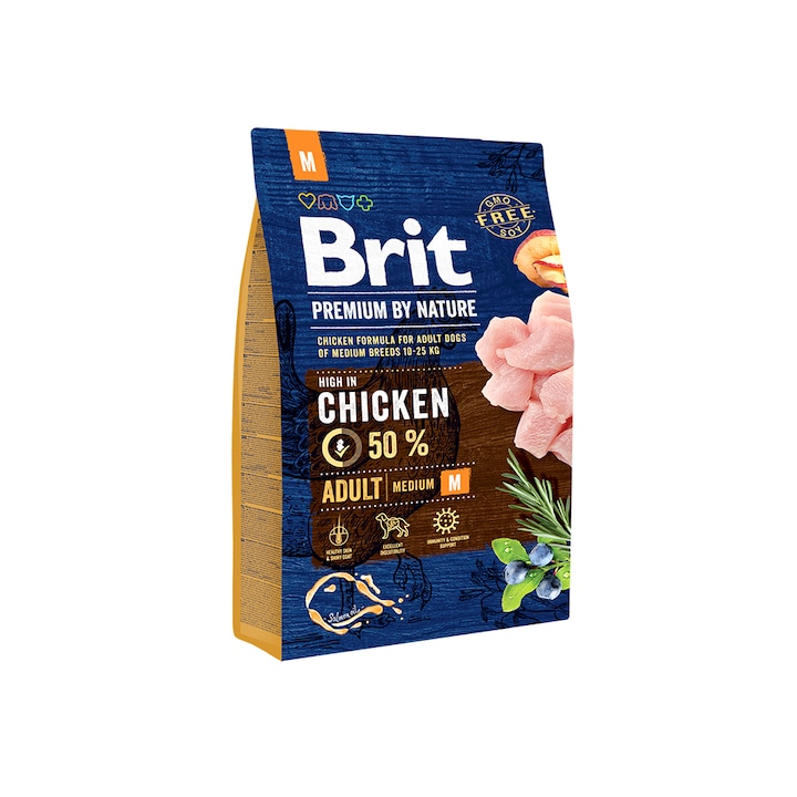 Суха храна за кучета Brit Premium, Adult M, 3 кг