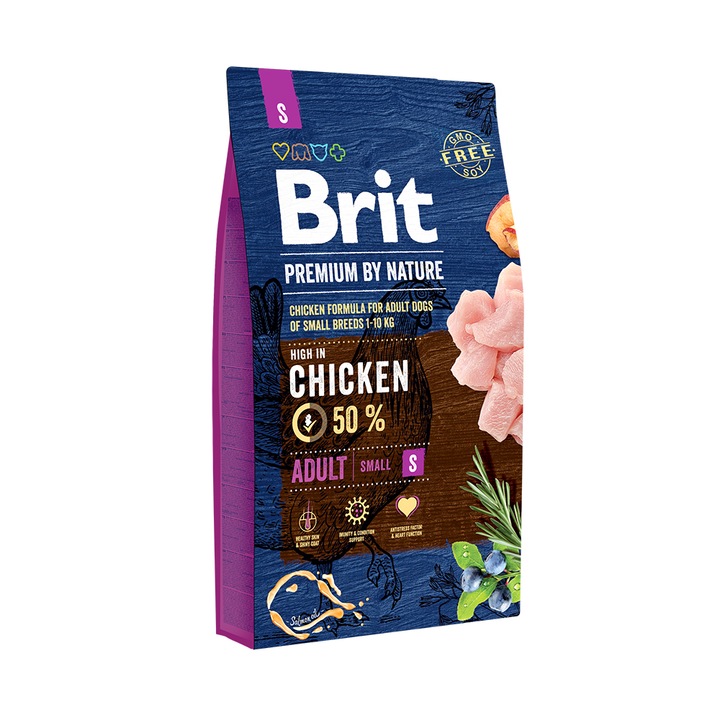 Суха храна за кучета Brit Premium (нова подобрена формула), Adult S, 8 кг