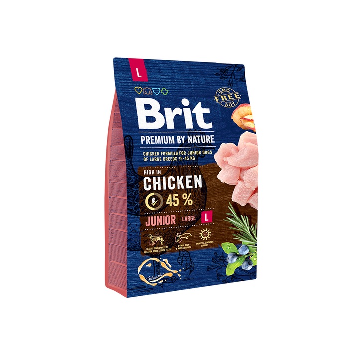 Hrana uscata pentru caini Brit Premium, Junior L, 3 Kg