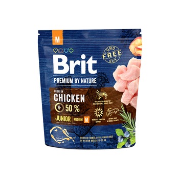 Hrana uscata pentru caini Brit Premium, Junior M, 1 Kg Hrana uscata pentru caini Brit Premium, Junior M, 1 Kg