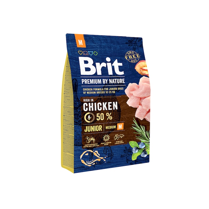 Hrana uscata pentru caini Brit Premium, Junior M, 3 Kg
