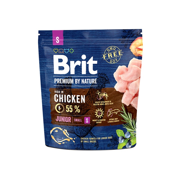 Hrana uscata pentru caini Brit Premium, Junior S, 1 Kg