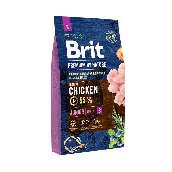 Суха храна за кучета Brit Premium (нова подобрена формула), Junior S, 8 кг