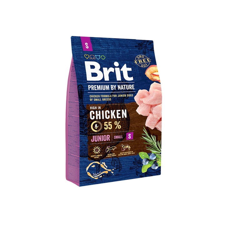Суха храна за кучета Brit Premium (нова подобрена формула), Junior S, 3 кг