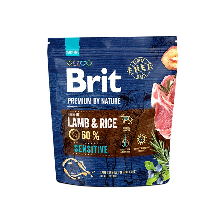 Суха храна за кучета Brit Premium, Sensitive, Агнешко, 1 кг