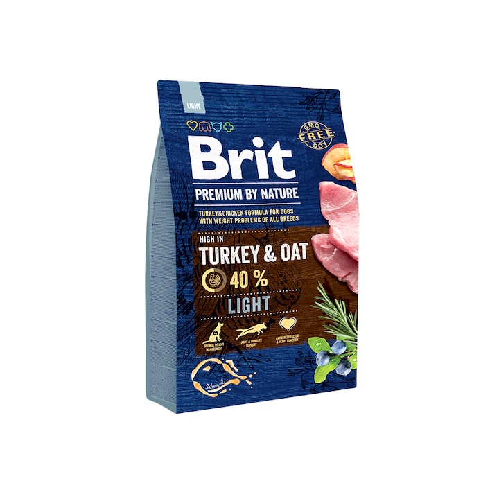 Суха храна за кучета Brit Premium, Light, 3 кг