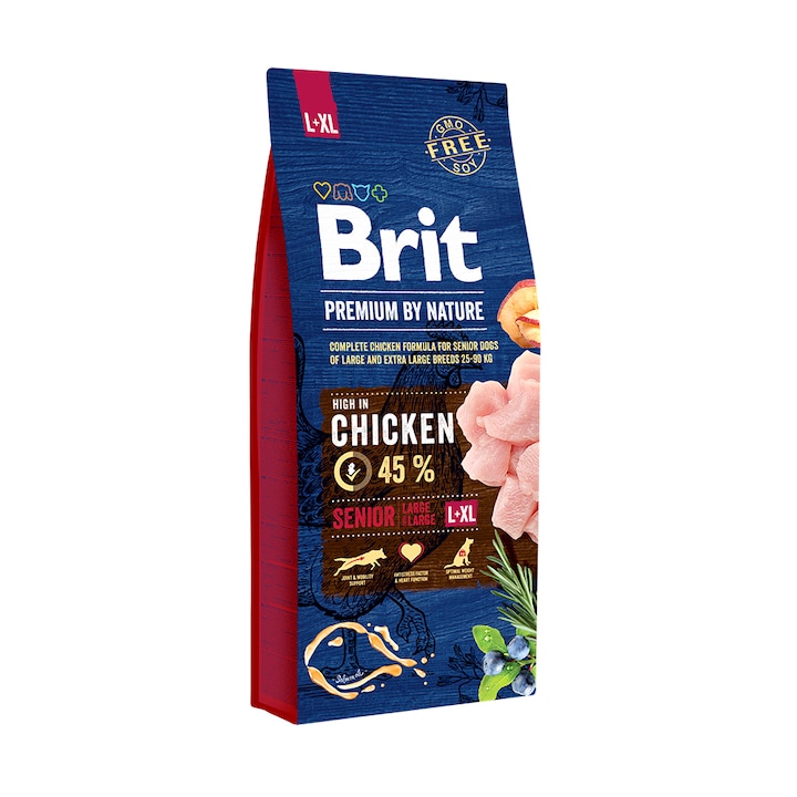 Hrana uscata pentru caini Brit Premium, Senior L & XL, 15 Kg