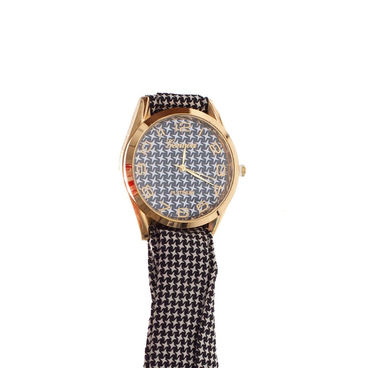 Ceas de dama Fantasy, curea din material textil negru