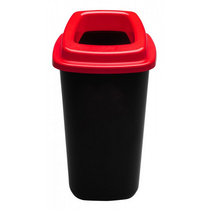Plafor Sort szelektív hulladékgyűjtő, szemetes 45L fekete/piros