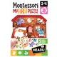 Puzzle Headu Montessori Primul meu puzzle - Ferma, 6 piese, 5 figurine lemn