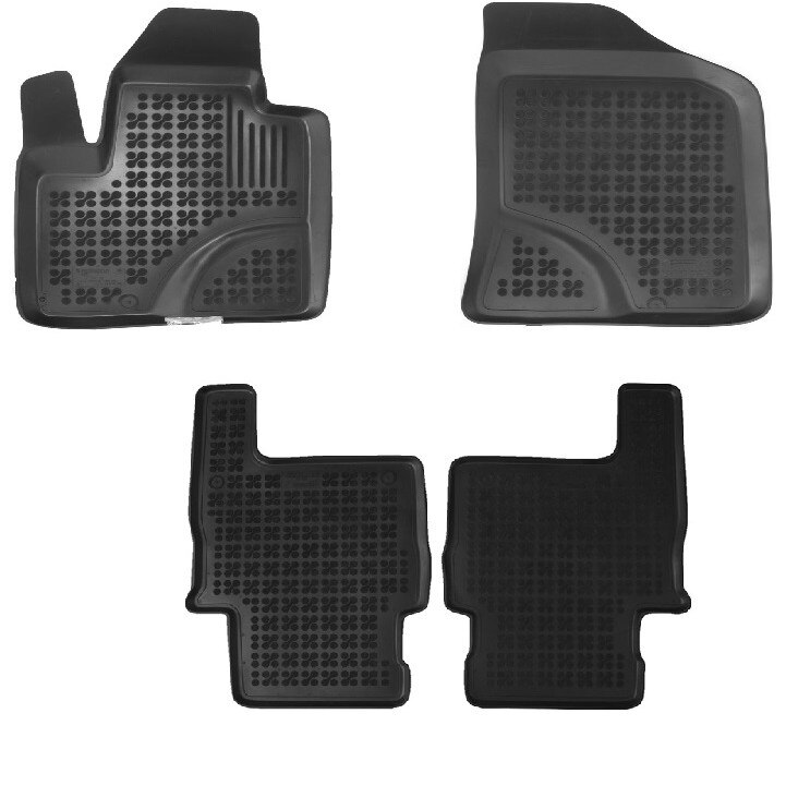 Set 4 covorase interior din cauciuc stil tavita MAGSTAR LUX dedicate, compatibile cu Hyunday Santa Fe II 2007-, Negru