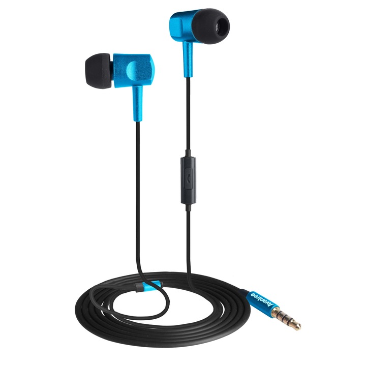 Casti audio In-ear Avantree Gladiator, Ultra Bass, Microfon, Albastru