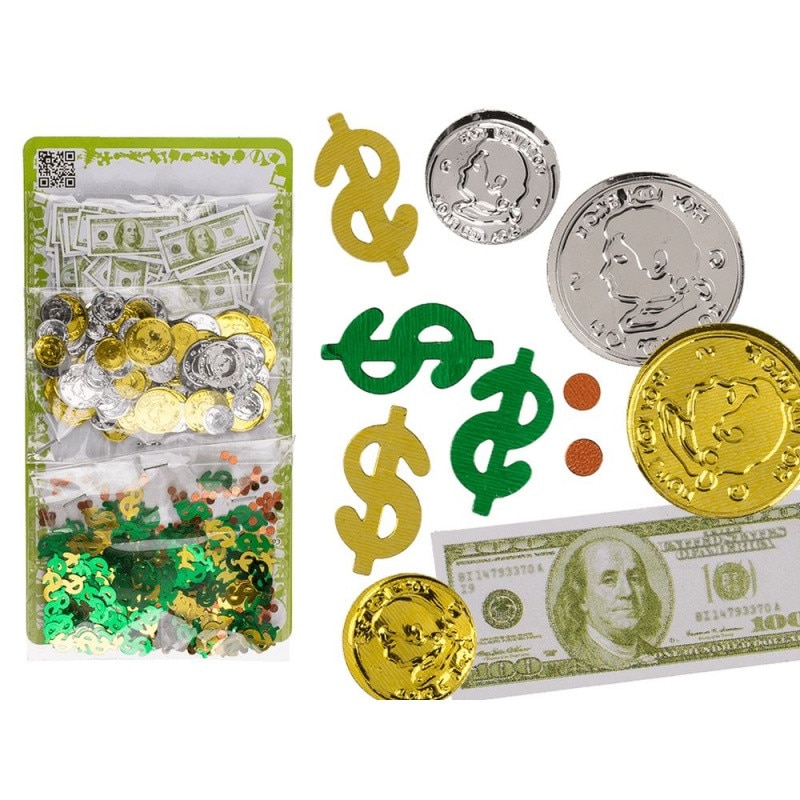 Confeti multicolore in forma bani - 3 sortimente/set, ca. 28 g, Radar 181043