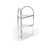 Etajera metalica tip coltar de baie cu 3 rafturi AWD02040020, 44 x 76.5 x 22.5 cm