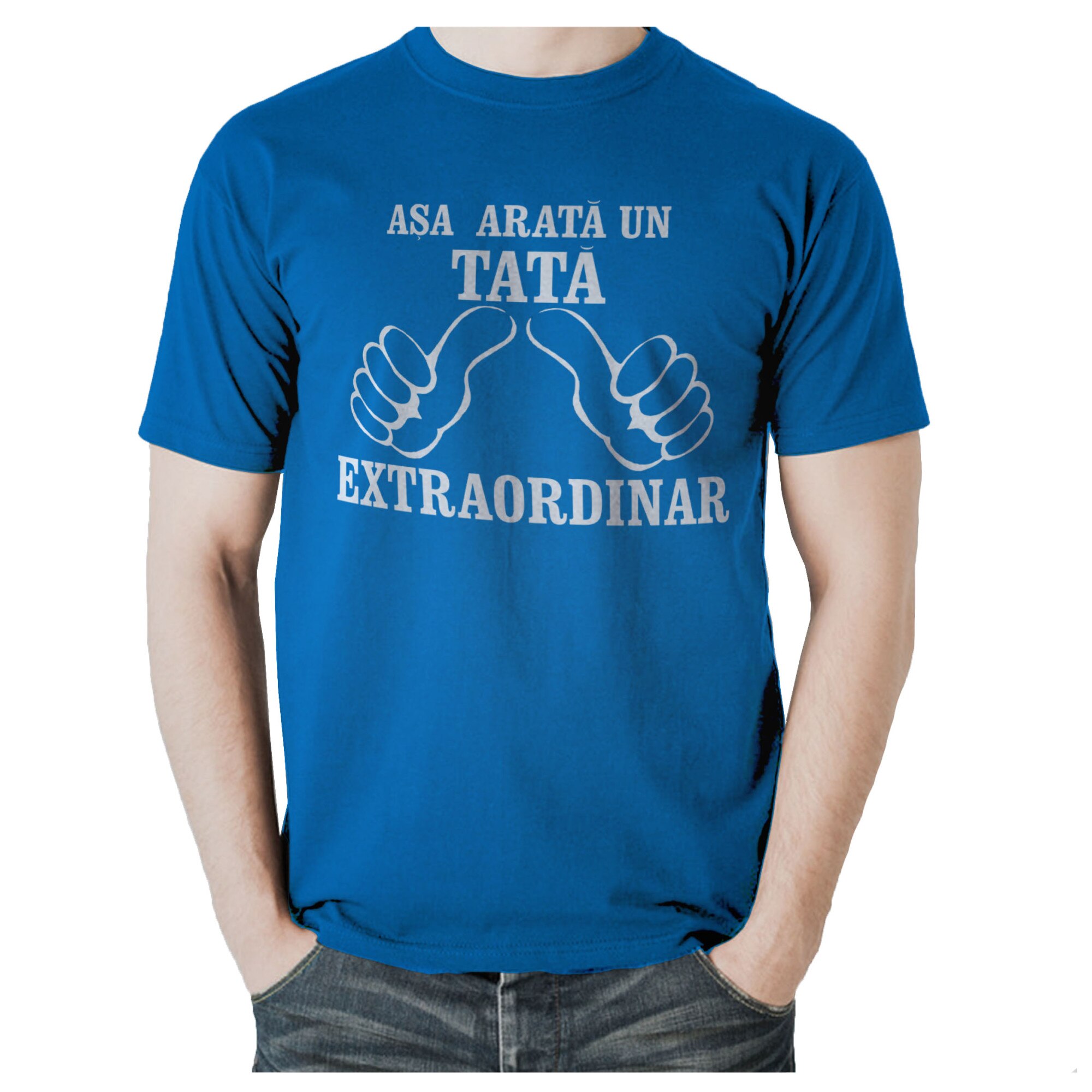 Tricou Personalizat, Un tata Extraordinar, Albastru, S EU