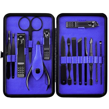 Trusa manichiura si pedichiura, zenifique, Black&Blue, 15 piese Trusa manichiura si pedichiura, zenifique, Black&Blue, 15 piese