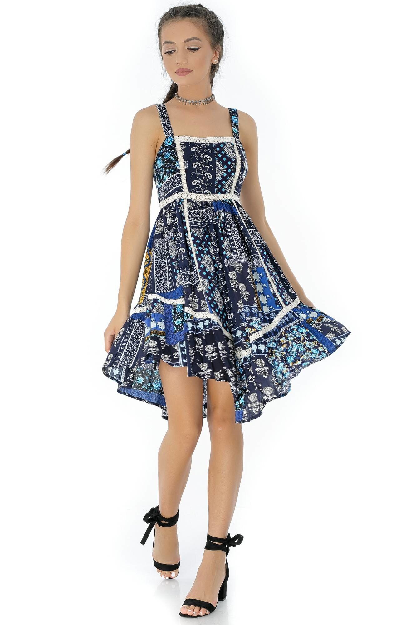 Rochie bleumarin, ROH, cu bretele , 40