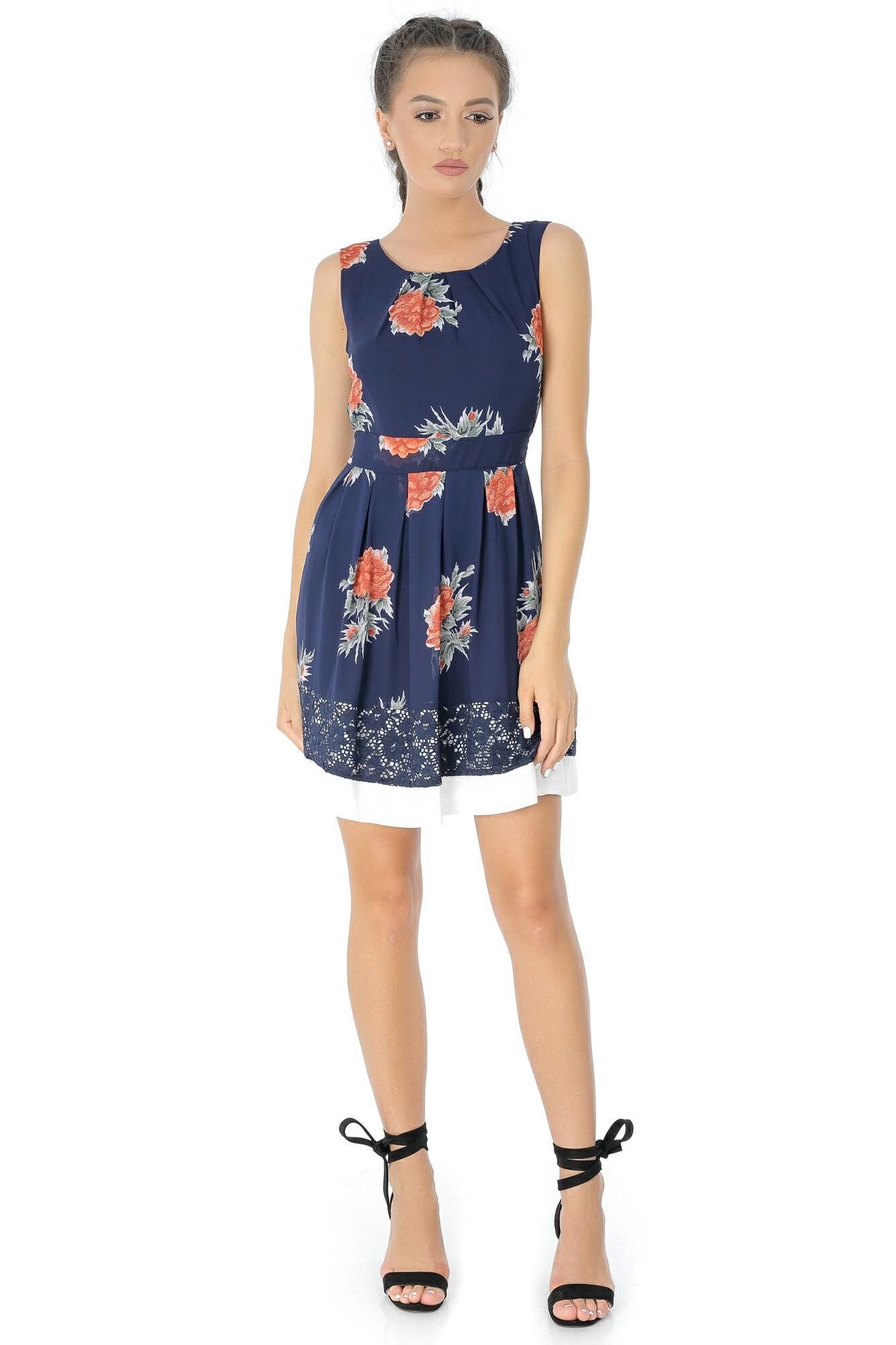 Rochie bleumarin, ROH, fara maneci