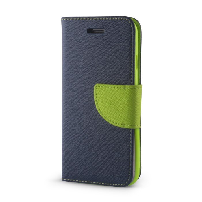 Husa flip de protectie OEM Smart Fancy pentru Huawei Y7, Bleumarin/Verde