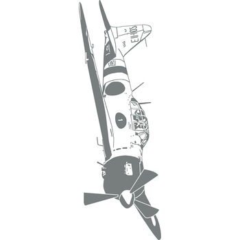 Avionul japonez - Sticker Decorativ - Gri Metal - 143 x 49 cm Avionul japonez - Sticker Decorativ - Gri Metal - 143 x 49 cm