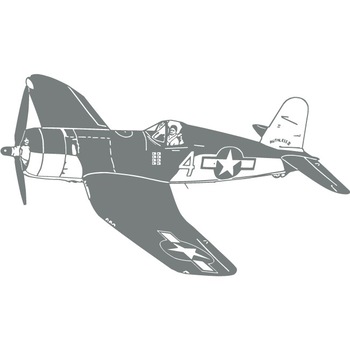 Avionul de lupta Vought F4U - Sticker Decorativ - Gri Metal - 170 x 98 cm Avionul de lupta Vought F4U - Sticker Decorativ - Gri Metal - 170 x 98 cm