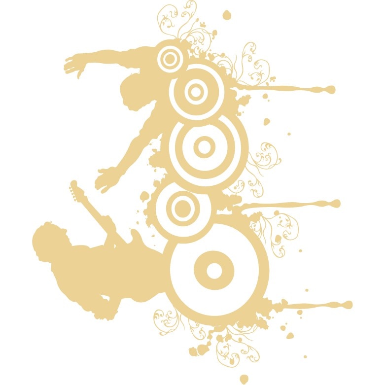 Arta si muzica - Sticker Decorativ - Bej - 99 x 83 cm