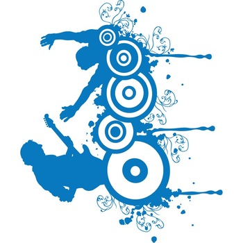 Arta si muzica - Sticker Decorativ - Albastru - 99 x 83 cm Arta si muzica - Sticker Decorativ - Albastru - 99 x 83 cm