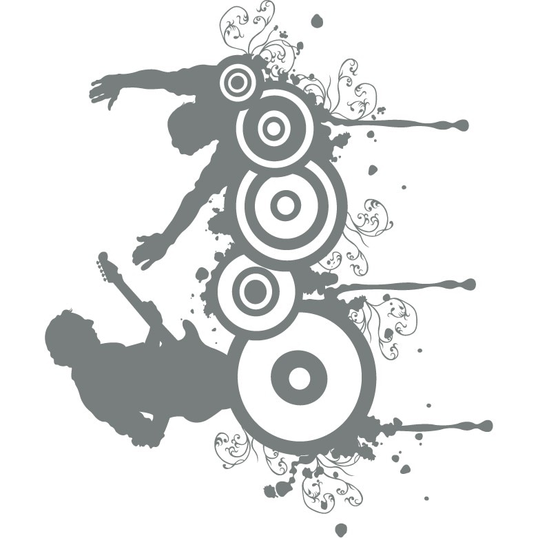 Arta si muzica - Sticker Decorativ - Gri Metal - 99 x 83 cm