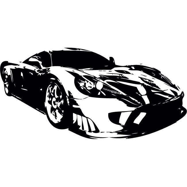 Masina vitezei - Saleen S7 - Sticker Decorativ - Negru - 200 x 98 cm