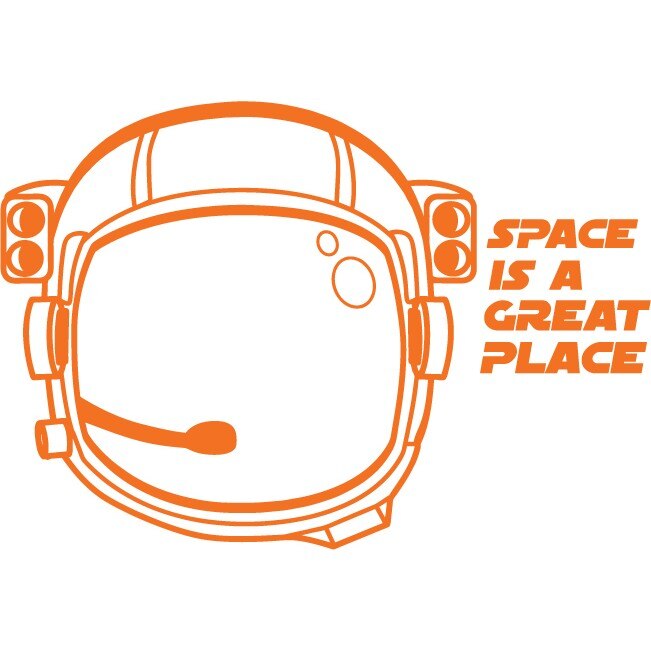 Astronaut - Sticker Decorativ - Portocaliu - 132 x 91 cm