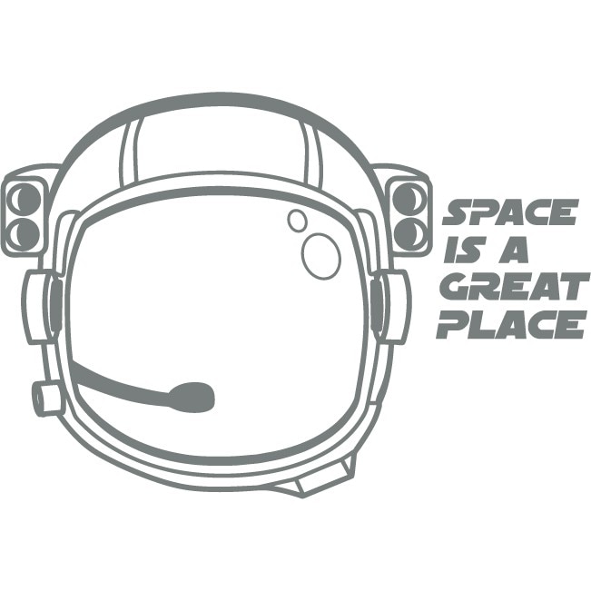 Astronaut - Sticker Decorativ - Gri Metal - 99 x 68 cm