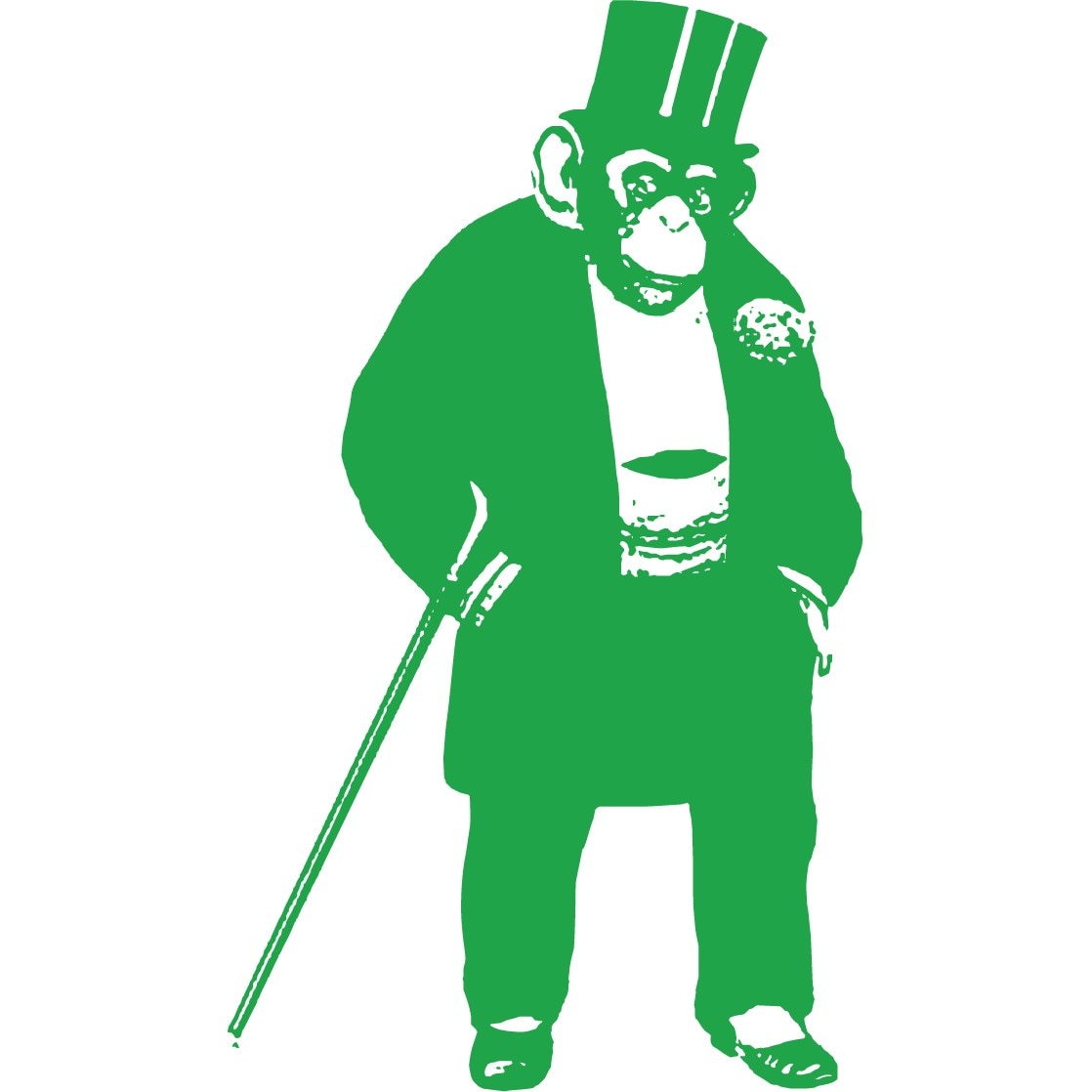 Maimuta eleganta - Sticker Decorativ - Verde - 79 x 135 cm