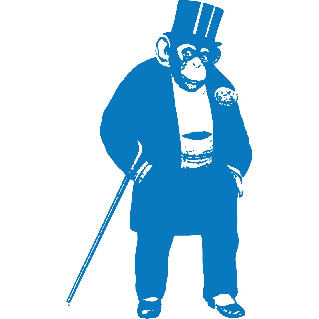 Maimuta eleganta - Sticker Decorativ - Albastru - 105 x 180 cm