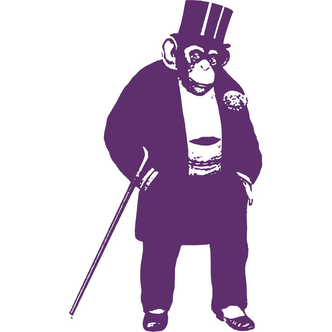 Maimuta eleganta - Sticker Decorativ - Indigo - 105 x 180 cm