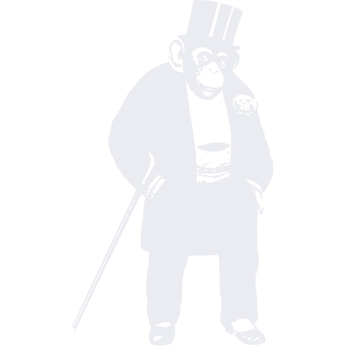 Maimuta eleganta - Sticker Decorativ - Alb polar - 79 x 135 cm