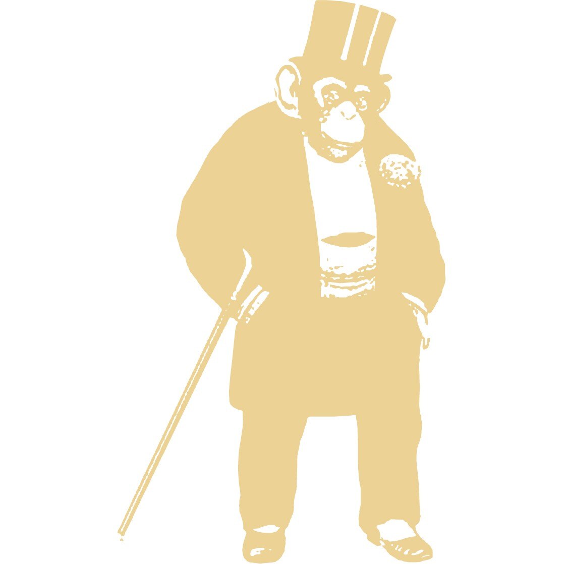 Maimuta eleganta - Sticker Decorativ - Bej - 105 x 180 cm